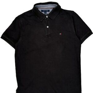 Tommy Hilfiger Slim Cut Black Polo Shirt – Size M Cotton